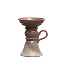 Stoneware Pillar Holder w/Reactive Glaze