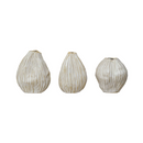 Stoneware Pleated Organic Shaped Vase - 4"