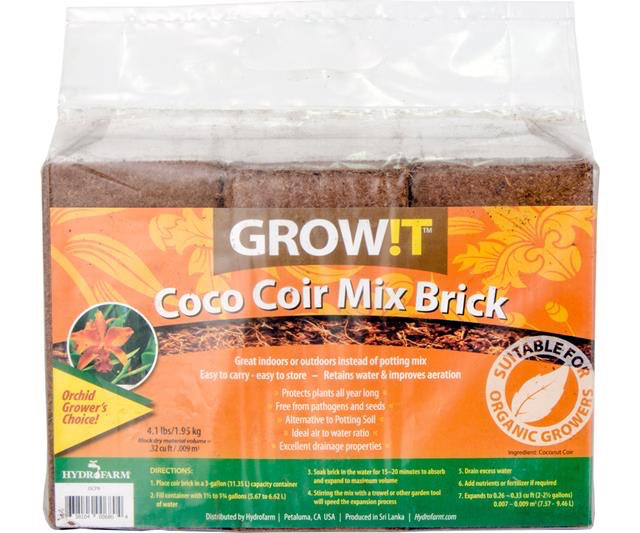 GrowIt Organic Coco Coir Bricks - 3 pack