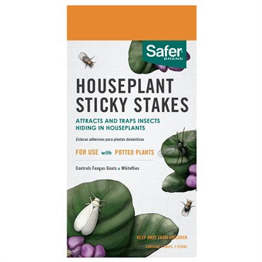 Safer: Houseplant Sticky Stakes & Strips-7/pk