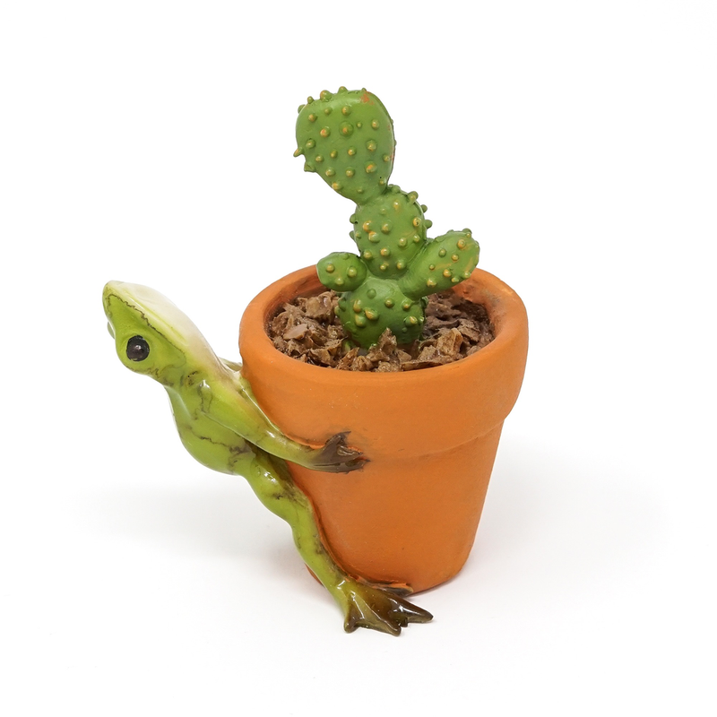 Mini Frog Hugging Cactus Pot