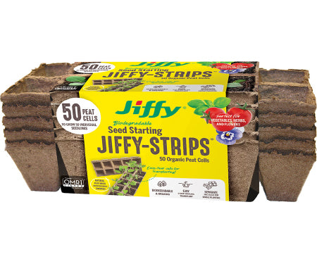 Jiffy Seed Organic Biodegradable Seed Starter Pots Strips of 10 - 5/pk