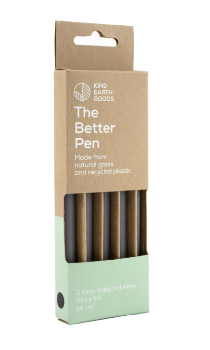 The Better Pen Recycled Plastic Pens with Black Ink - 5 pack