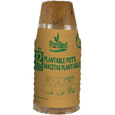 coir plant pots Myers/Itml/Akro Mils 2-1/4 Fiber Grow Pots, 12pk, Brown