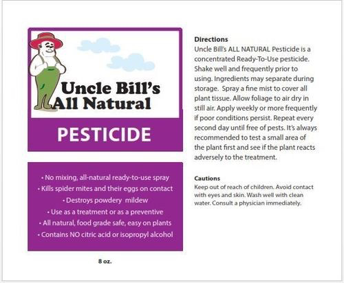 Uncle Bill's All Natural Bonsai Pesticide - 8 oz