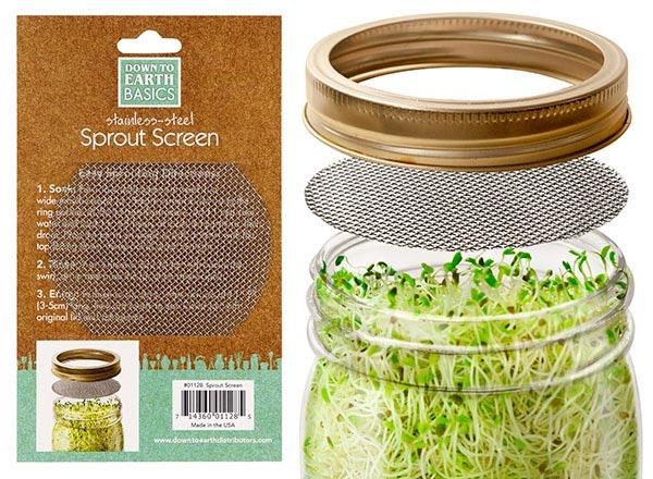 Sprouting Screens-Stainless Steel-Fits a Mason Jar-3.25 in