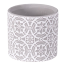 Round Embossed Cement Planter - 4.5"