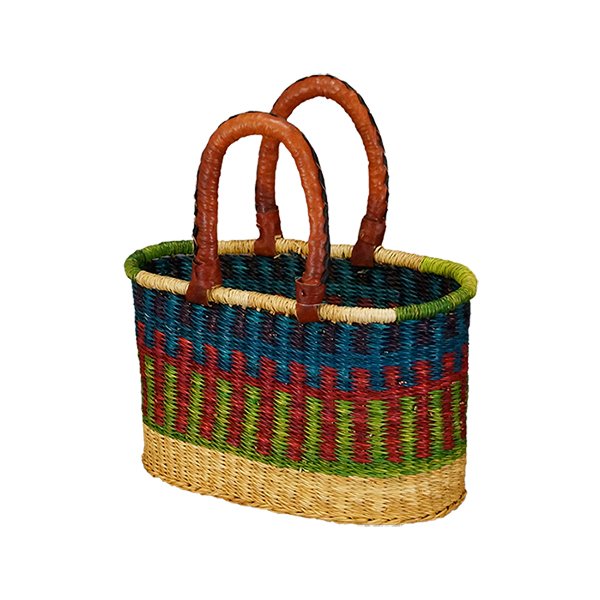 African Artisan Small Oval Basket