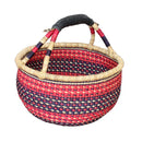 African Artisan Large Round Basket w/Rubber Handle