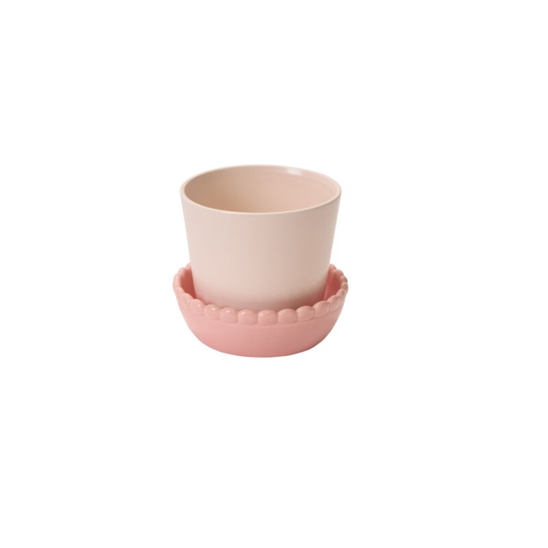 Springvale Pot with Saucer - Light Pink - 5"