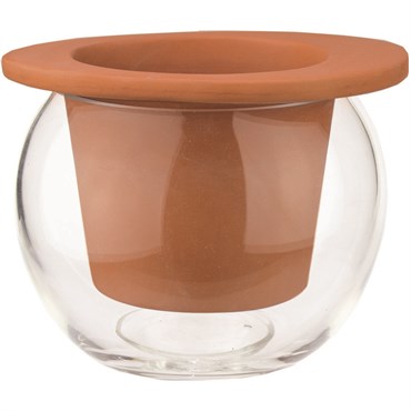 Self-Watering Pot - Terra in Clear Glass -4.5"