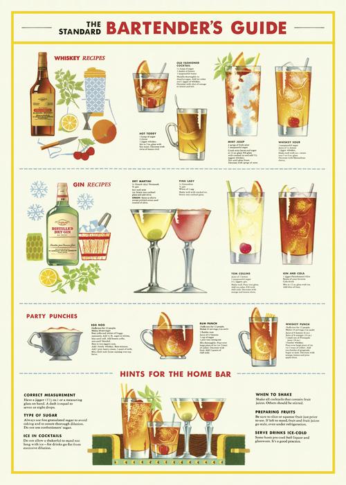 Cavallini Poster: Bartender's Chart