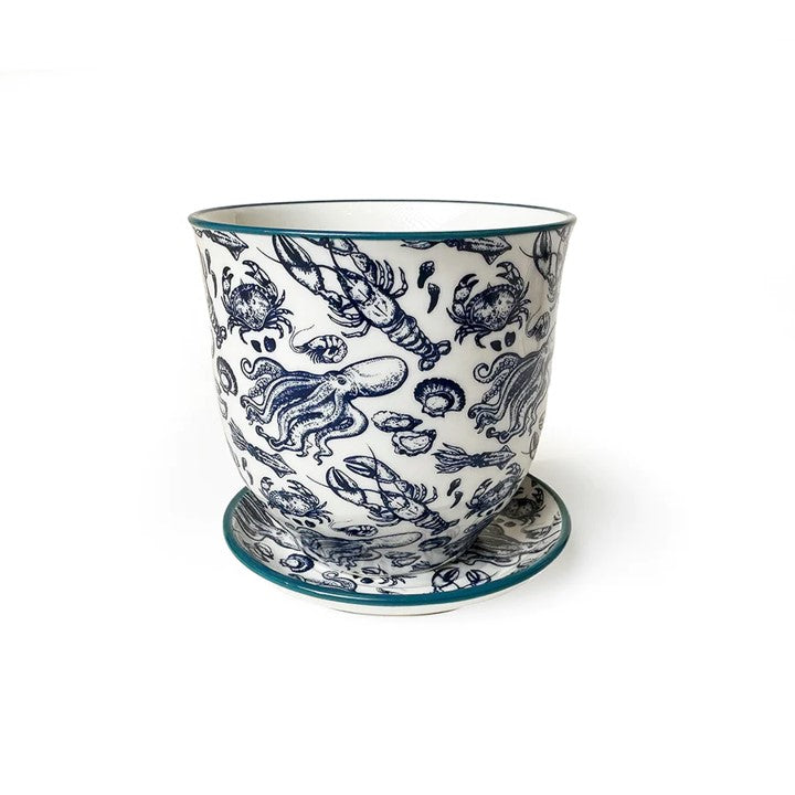 Liberte Pot with Saucer - Octopus - 3.25"