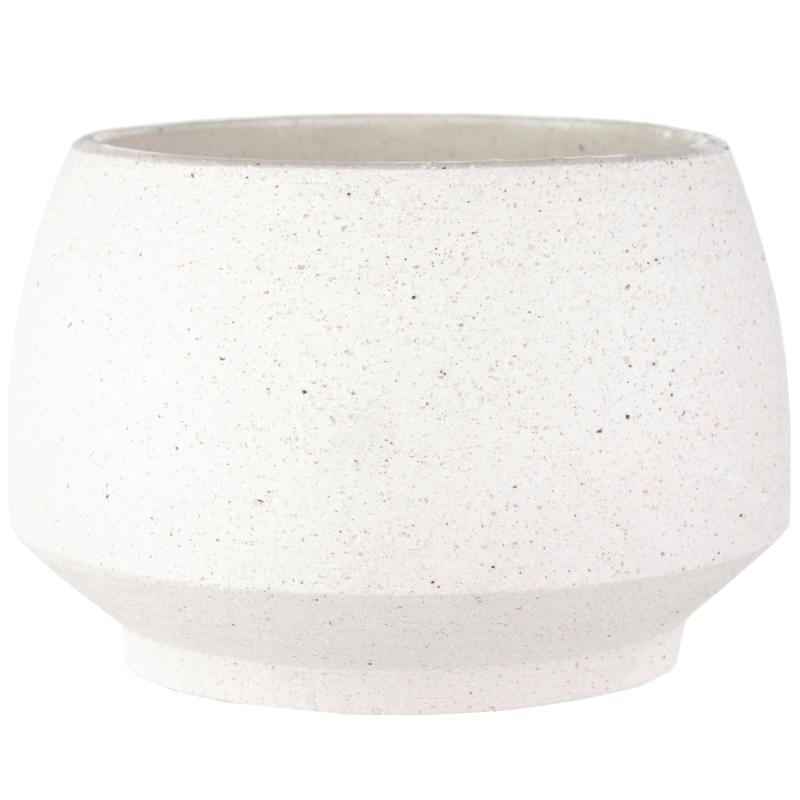 Tapered Stoneware Pot - White - 6"