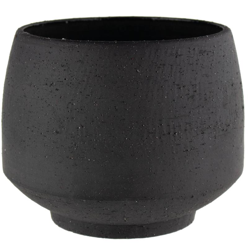 Tapered Stoneware Pot - Charcoal - 6.5"