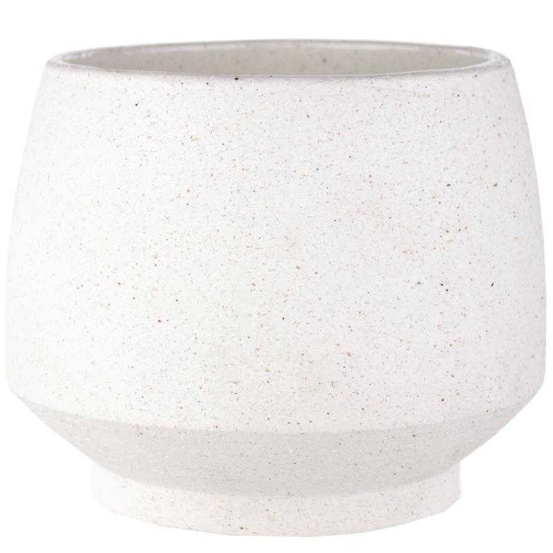 Tapered Stoneware Pot - White - 6.5"