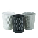 Patterned Pot with Saucer - Assorted - 3"