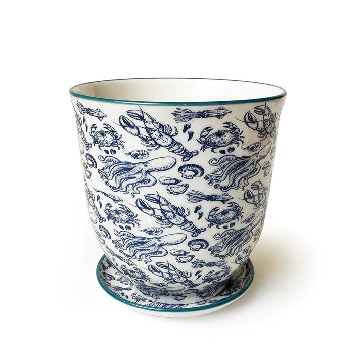 Big Liberte Pot with Saucer - Octopus - 4.25"