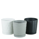 Patterned Pot with Saucer - Assorted - 6.2"