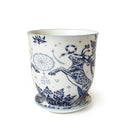 Big Liberte  Pot with Saucer - Blue Stag - 4.25"