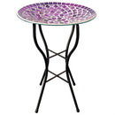 Mosaic Purple Haze Bird Bath w/Stand