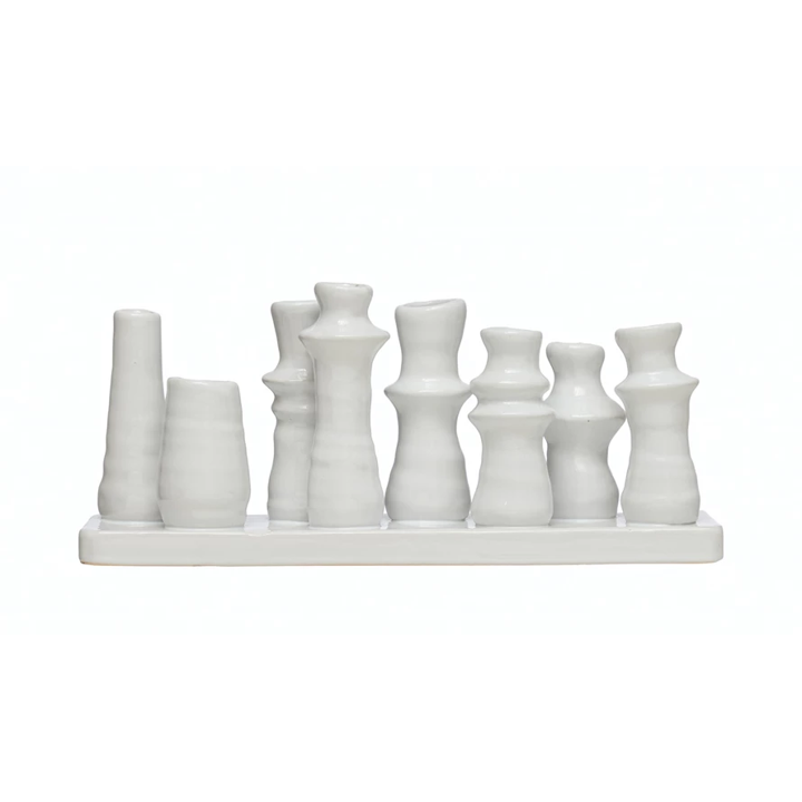 Stoneware Multi Vase - White - 4"