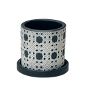 Balter Pot with Saucer - Black Lattice - 5"