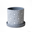 Balter Pot with Saucer-Grey Paisley-5 in