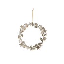 Metal Leaves, Flowers & Acorns Wreath - 12" - Silver