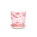 Big Liberte Pot with Saucer - Red Pheasant - 4.25"