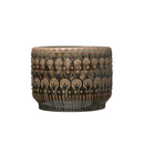 Embossed Stoneware Planter - 8"