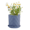 Small Blue Grey Virago Pot with Saucer - 3.25 in