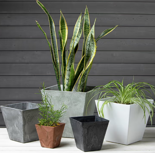 Novelty Ella Square Planter, Artstone Collection, Mint, 6"