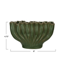 Coral Vase w/9 Sections - Green - 8"