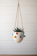 Ceramic Hanging Planter Colorful Bubbles