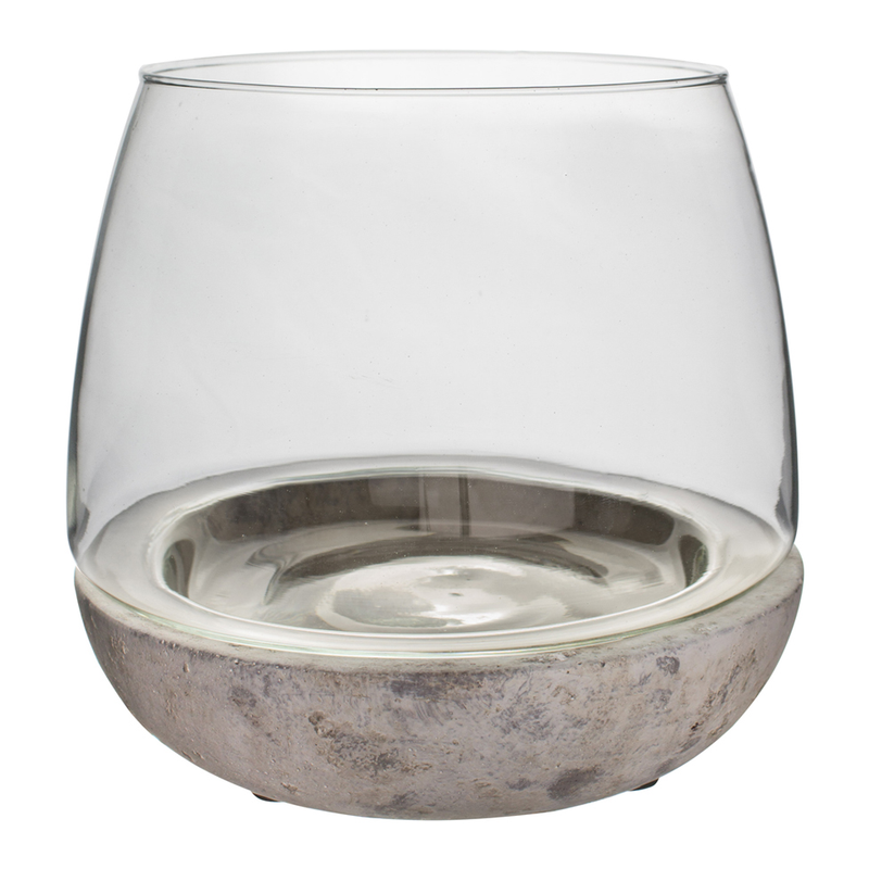 Cement Glass Terrarium - 6x6.75"