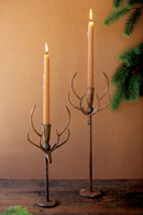 Forged Rustic Iron Deer Candle Holders