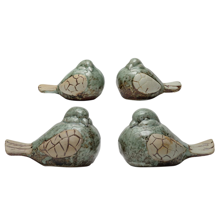 Stoneware Bird Aqua - Assorted - 3"