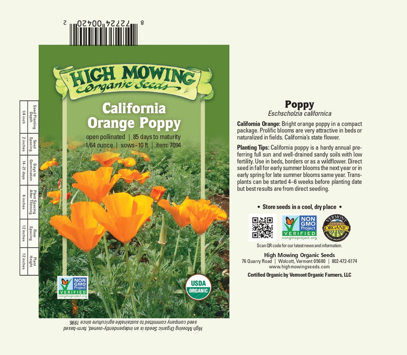 orange poppy seeds for planting California Orange Poppy Seeds