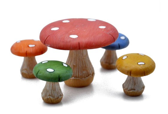Mushroom Table with 4 Chairs