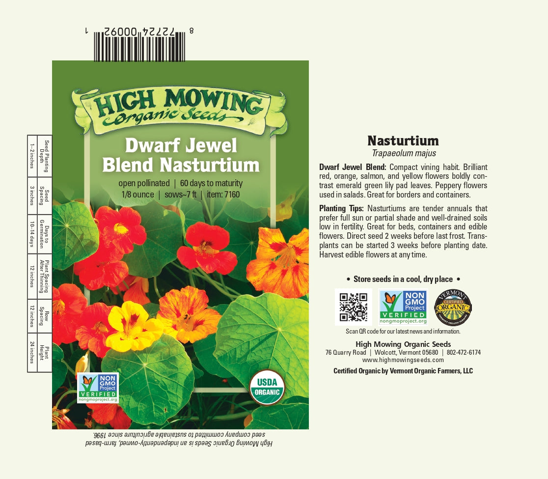 Nasturtium Dwarf Jewel Blend Seeds