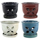 Michael Carr Pottery: Orchid Pot Mix Assort-Four Petal-5.5inch