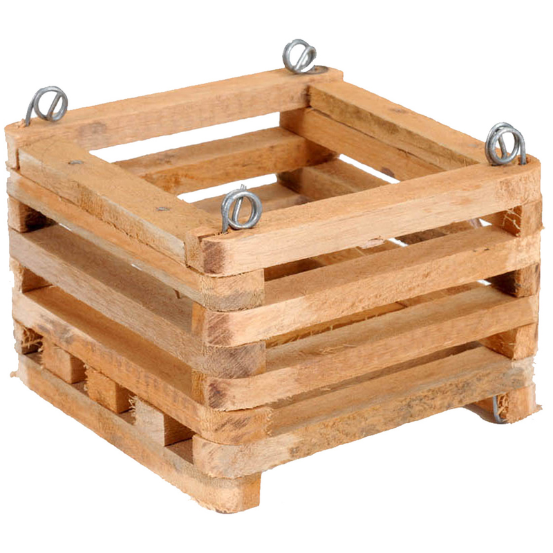 Square Cedar Basket with Hangers - 6 in