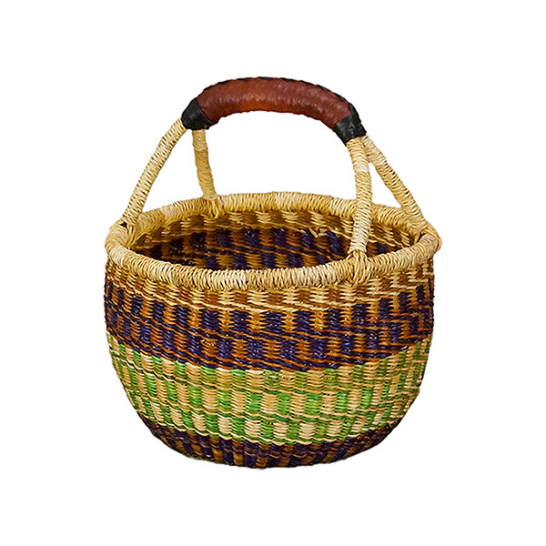 African Artisan Large Mini Round Basket