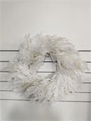 Snow Cedar Wreath - 28" - White