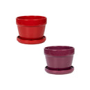 Glazed Floral Pot - Assorted - 7"