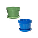 Glazed Floral Pot - Assorted - 7"