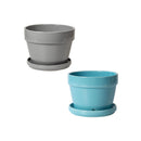 Glazed Floral Pot - Assorted - 7"