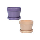 Glazed Floral Pot - Assorted - 7"