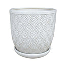 Ash Leaf Planter - White - 8"